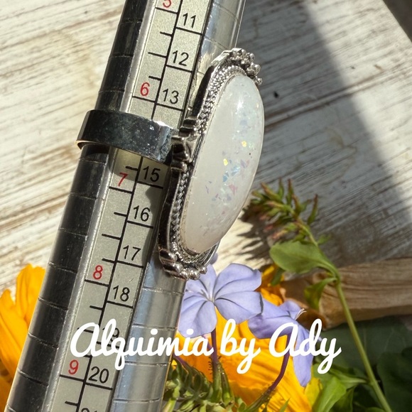 Chunky opal silver ring - Picture 2 of 2